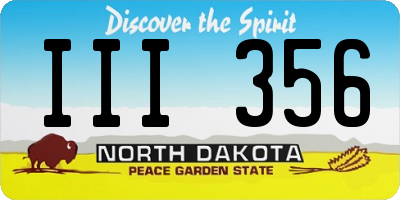 ND license plate III356