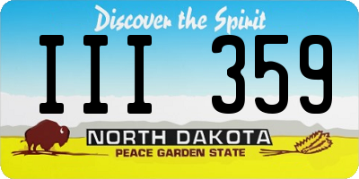 ND license plate III359