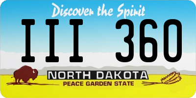 ND license plate III360