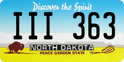 ND license plate III363