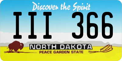 ND license plate III366