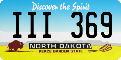 ND license plate III369