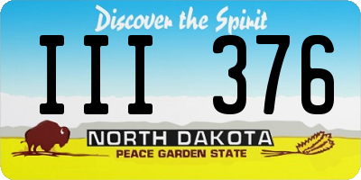 ND license plate III376