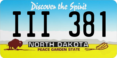 ND license plate III381