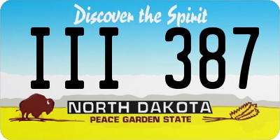 ND license plate III387