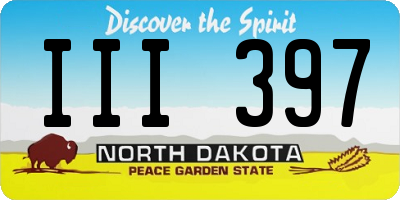 ND license plate III397