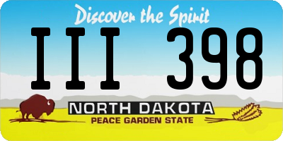 ND license plate III398