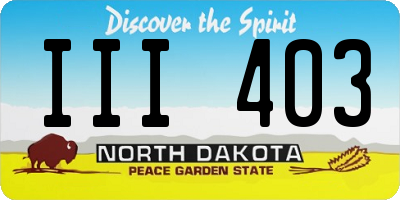 ND license plate III403