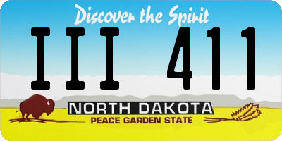 ND license plate III411