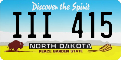 ND license plate III415