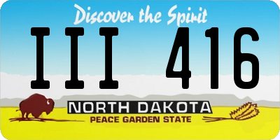ND license plate III416
