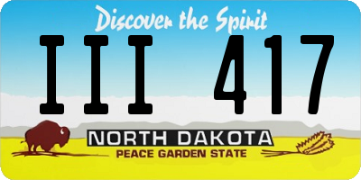 ND license plate III417