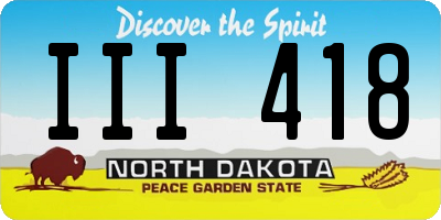 ND license plate III418