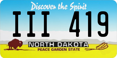 ND license plate III419