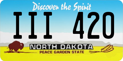 ND license plate III420