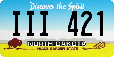 ND license plate III421