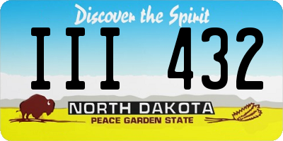 ND license plate III432