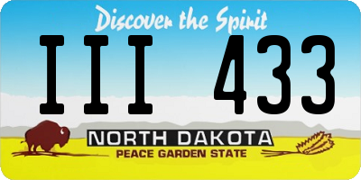ND license plate III433