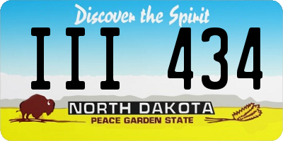ND license plate III434