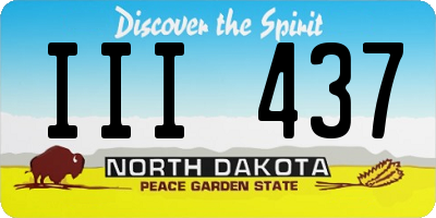 ND license plate III437