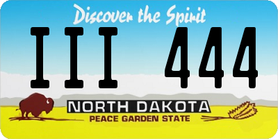 ND license plate III444