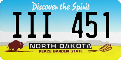 ND license plate III451
