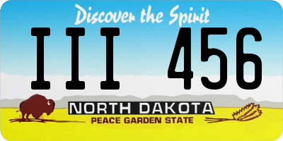 ND license plate III456