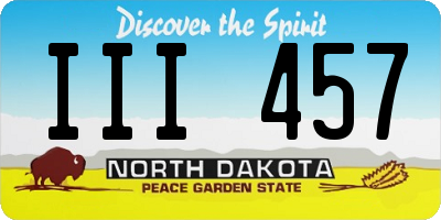 ND license plate III457
