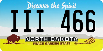 ND license plate III466