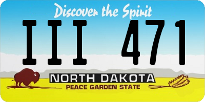 ND license plate III471
