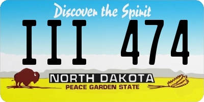 ND license plate III474