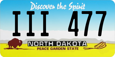 ND license plate III477