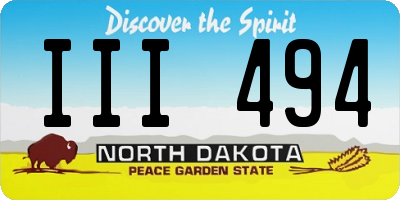 ND license plate III494