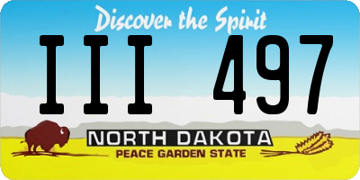 ND license plate III497