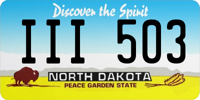 ND license plate III503