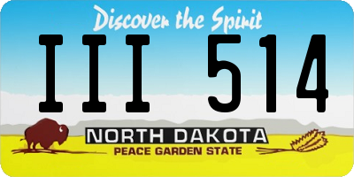 ND license plate III514