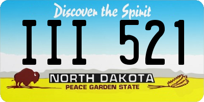 ND license plate III521