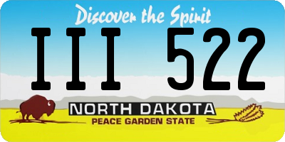 ND license plate III522