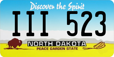 ND license plate III523