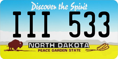 ND license plate III533