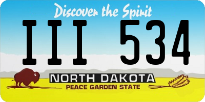 ND license plate III534