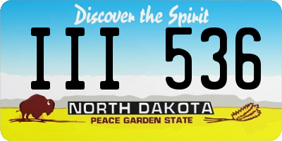 ND license plate III536