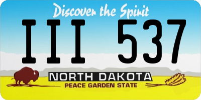 ND license plate III537