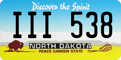 ND license plate III538