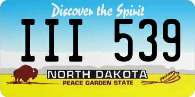 ND license plate III539