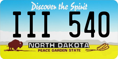 ND license plate III540