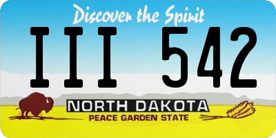 ND license plate III542