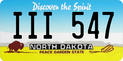 ND license plate III547