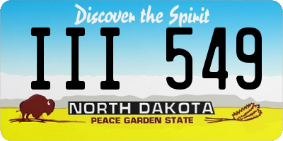 ND license plate III549