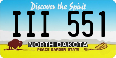 ND license plate III551